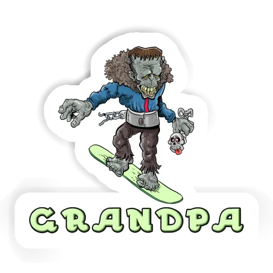 Grandpa Autocollant Snowboardeur Gift package Image