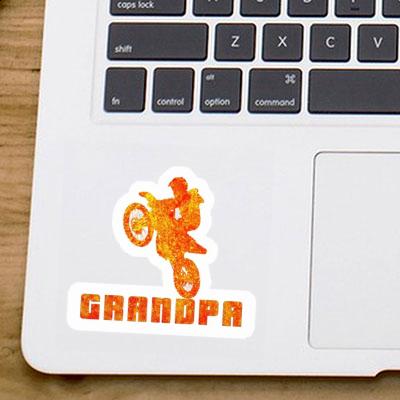 Autocollant Motocrossiste Grandpa Laptop Image