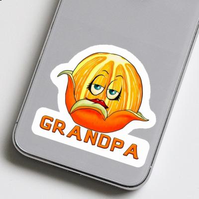 Sticker Grandpa Orange Gift package Image