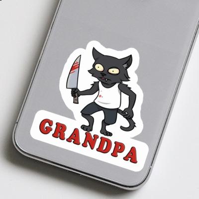 Grandpa Autocollant Chat psychopathe Laptop Image