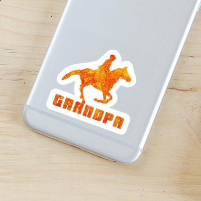 Sticker Horse Rider Grandpa Laptop Image