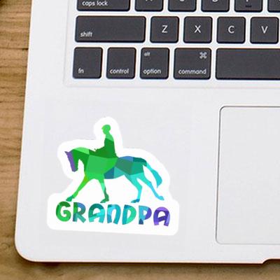 Horse Rider Sticker Grandpa Laptop Image