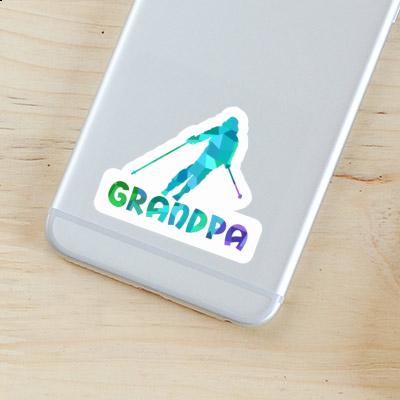 Skifahrerin Sticker Grandpa Notebook Image