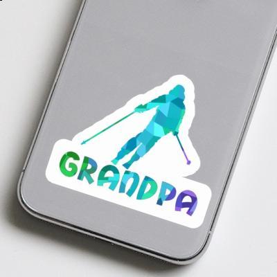 Skifahrerin Sticker Grandpa Notebook Image