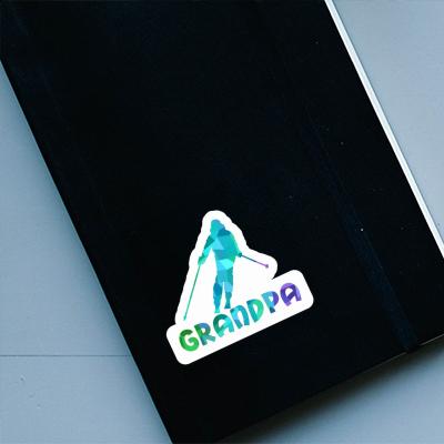 Skifahrerin Sticker Grandpa Laptop Image