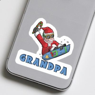 Grandpa Aufkleber Weihnachts-Snowboarder Laptop Image