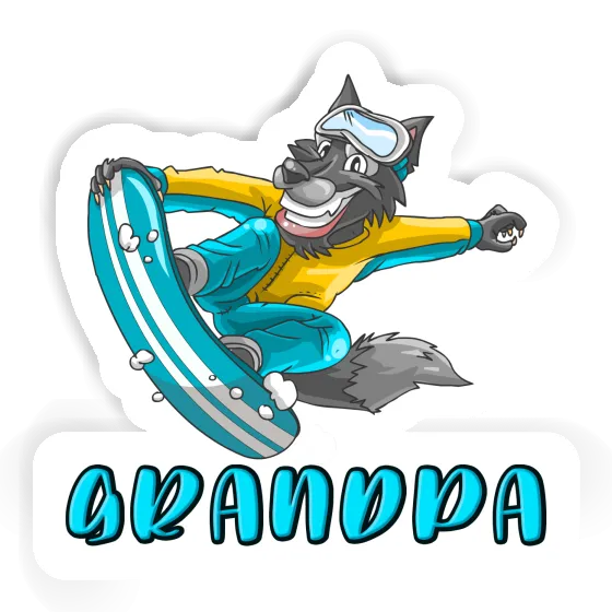 Snowboarder Aufkleber Grandpa Notebook Image