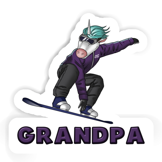 Grandpa Autocollant Snowboardeuse Image