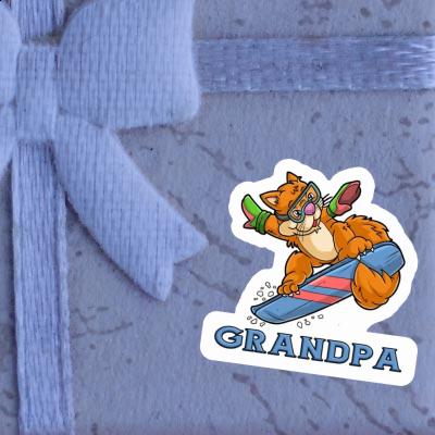 Grandpa Sticker Snowboarder Gift package Image