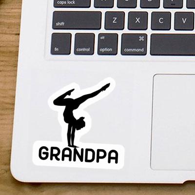 Aufkleber Grandpa Yoga-Frau Notebook Image