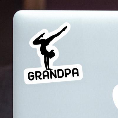 Grandpa Sticker Yoga Woman Image