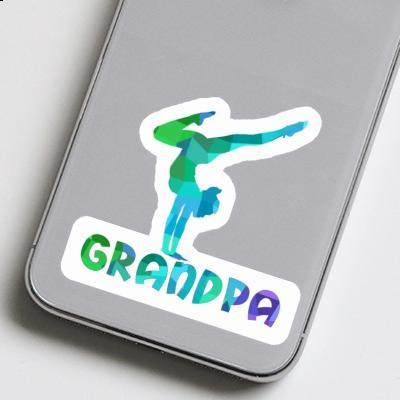 Grandpa Sticker Yoga Woman Image