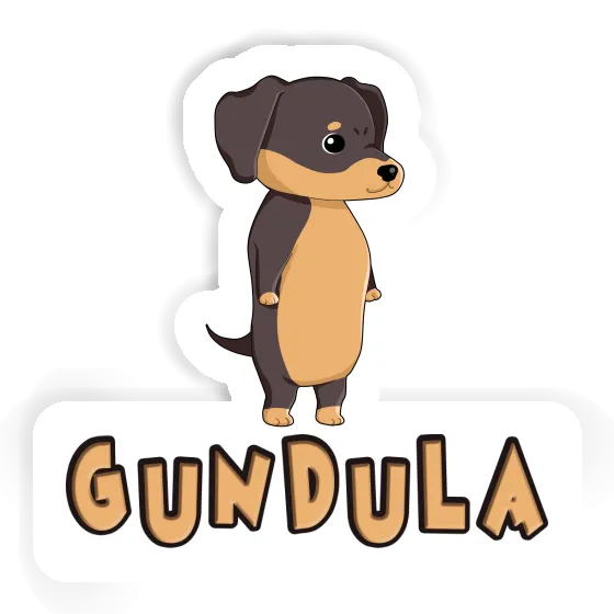 Gundula Autocollant Dachshund Gift package Image