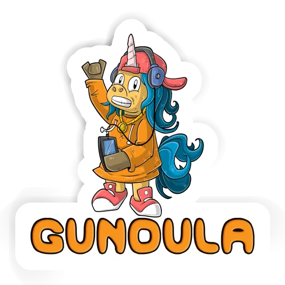 Hip-Hop Unicorn Sticker Gundula Laptop Image