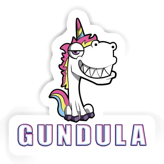 Grinning Unicorn Sticker Gundula Laptop Image