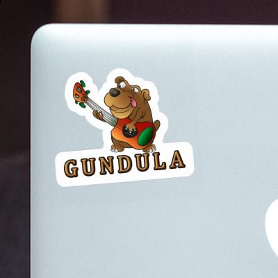 Sticker Gundula Guitar Dog Notebook Image