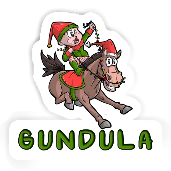 Gundula Sticker Christmas Horse Laptop Image