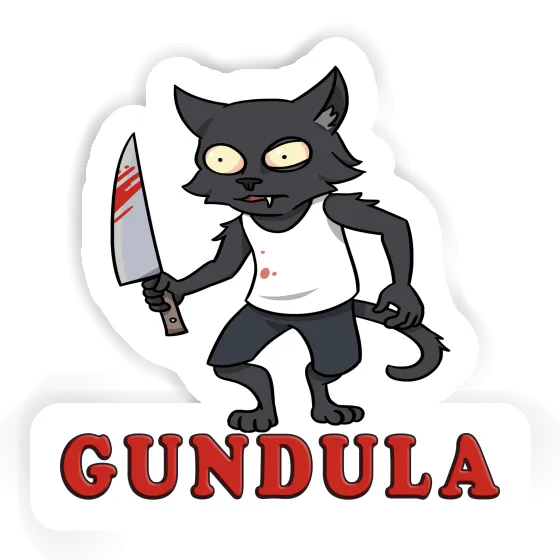 Psycho Cat Sticker Gundula Gift package Image