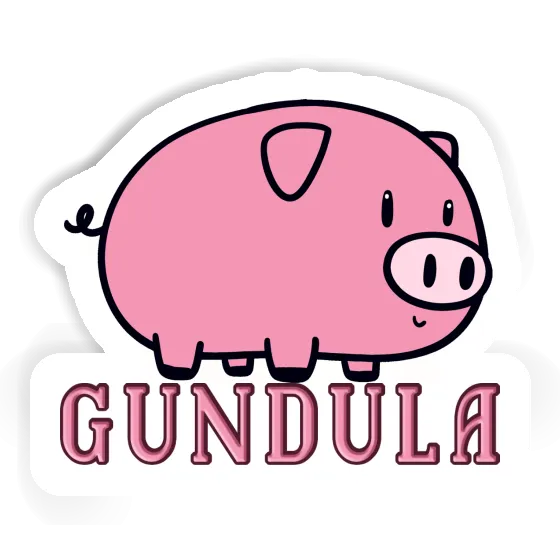 Sticker Gundula Pig Notebook Image