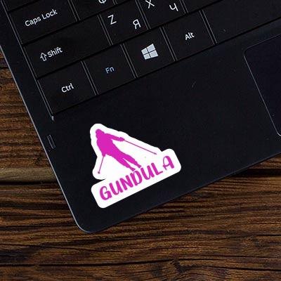 Sticker Gundula Skifahrerin Laptop Image