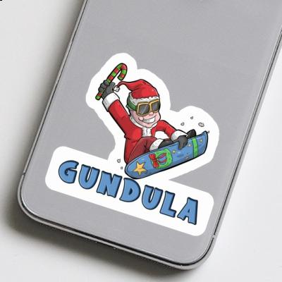 Christmas Snowboarder Sticker Gundula Laptop Image