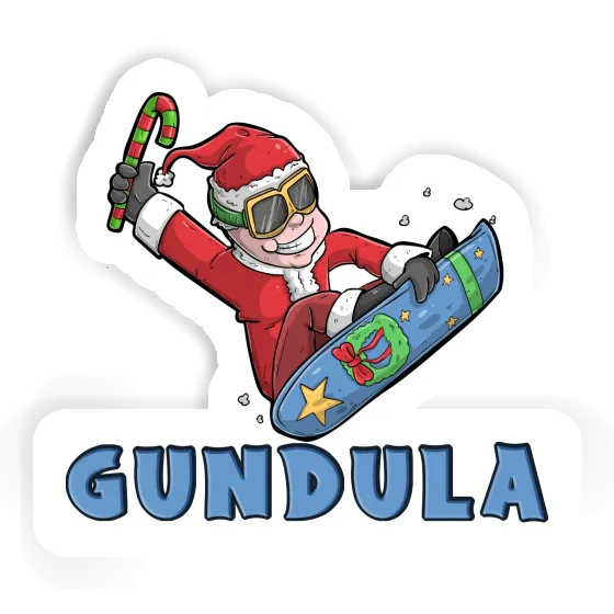 Christmas Snowboarder Sticker Gundula Notebook Image