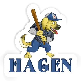 Baseball-Hund Sticker Hagen Image