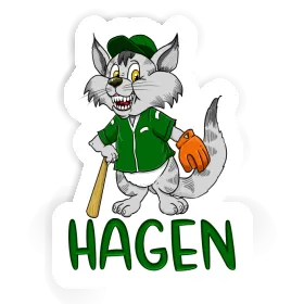 Aufkleber Hagen Baseball-Katze Image