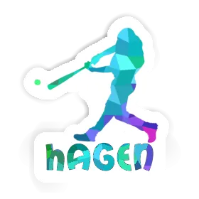 Baseballspieler Sticker Hagen Image