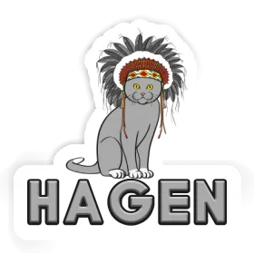 Sticker Indianer-Katze Hagen Image
