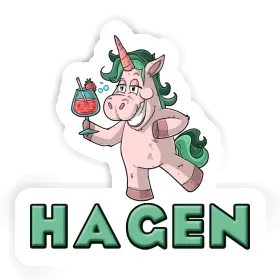 Autocollant Hagen Licorne festive Image
