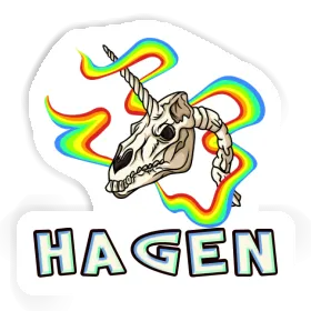 Hagen Sticker Einhorn-Totenkopf Image
