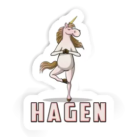 Autocollant Licorne de yoga Hagen Image