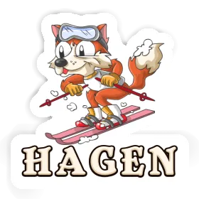 Renard à ski Autocollant Hagen Image