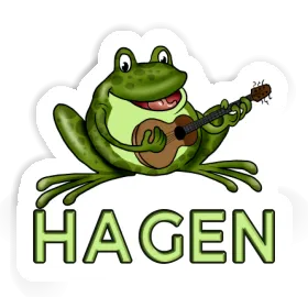 Grenouille à guitare Autocollant Hagen Image
