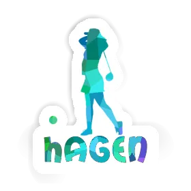 Sticker Golfer Hagen Image