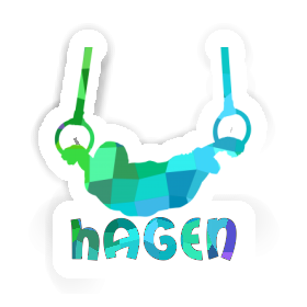 Autocollant Hagen Gymnaste aux anneaux Image