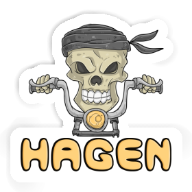 Hagen Autocollant Motocycliste Image