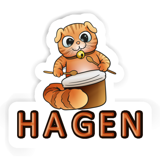Hagen Sticker Trommler-Katze Notebook Hagen Sticker Trommler-Katze Gift package Image