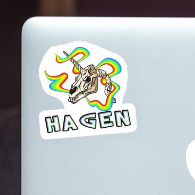 Hagen Sticker Einhorn-Totenkopf Laptop Image