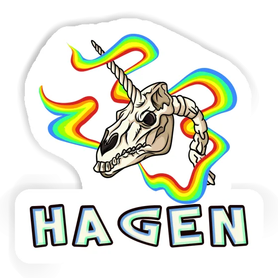 Hagen Sticker Einhorn-Totenkopf Image