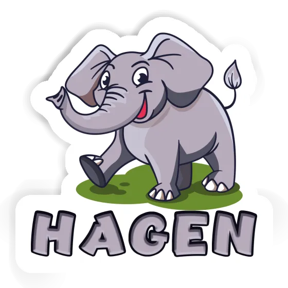 Autocollant Éléphant Hagen Laptop Image