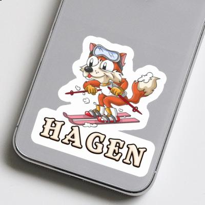 Renard à ski Autocollant Hagen Gift package Image