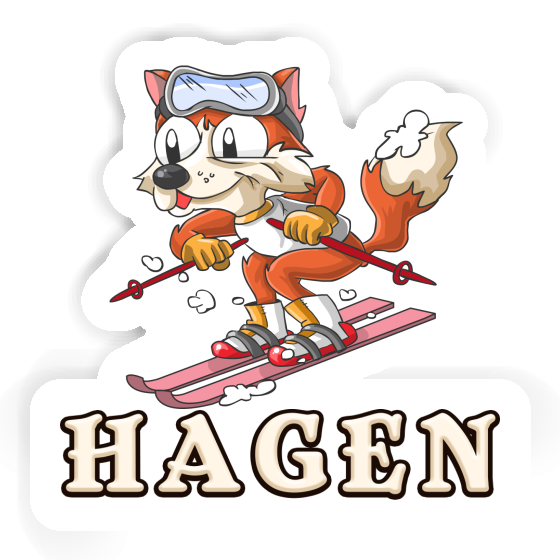 Renard à ski Autocollant Hagen Laptop Image