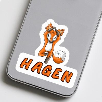 Hagen Sticker Yoga Fox Notebook Image