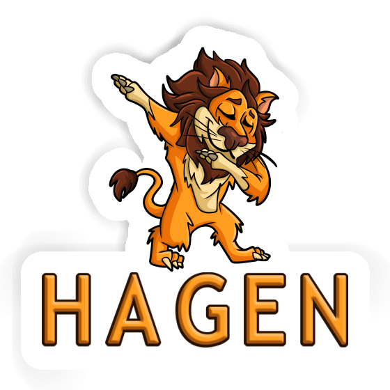 Hagen Sticker Dabbing Lion Notebook Image