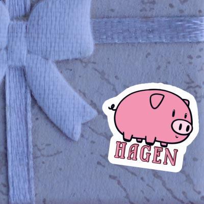 Autocollant Hagen Cochon Notebook Autocollant Hagen Cochon Gift package Image