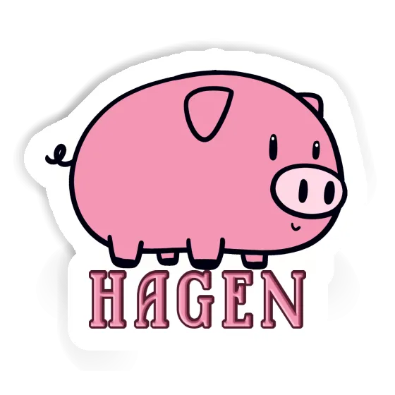 Autocollant Hagen Cochon Notebook Autocollant Hagen Cochon Gift package Image