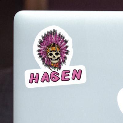 Autocollant Hagen Lady Tête de mort Notebook Image