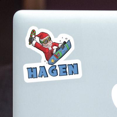 Autocollant Snowboarder de Noël Hagen Gift package Image